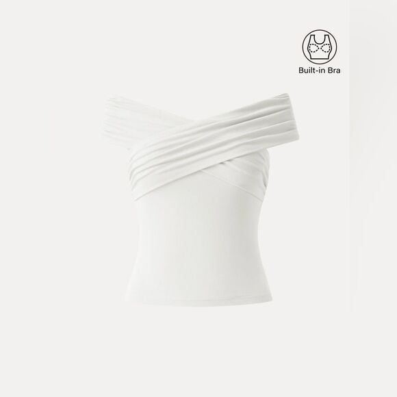 New OGL Eco-SkinKiss® Criss Cross Off Shoulder
New Airy Brami Top - White Size M - Picture 1 of 11